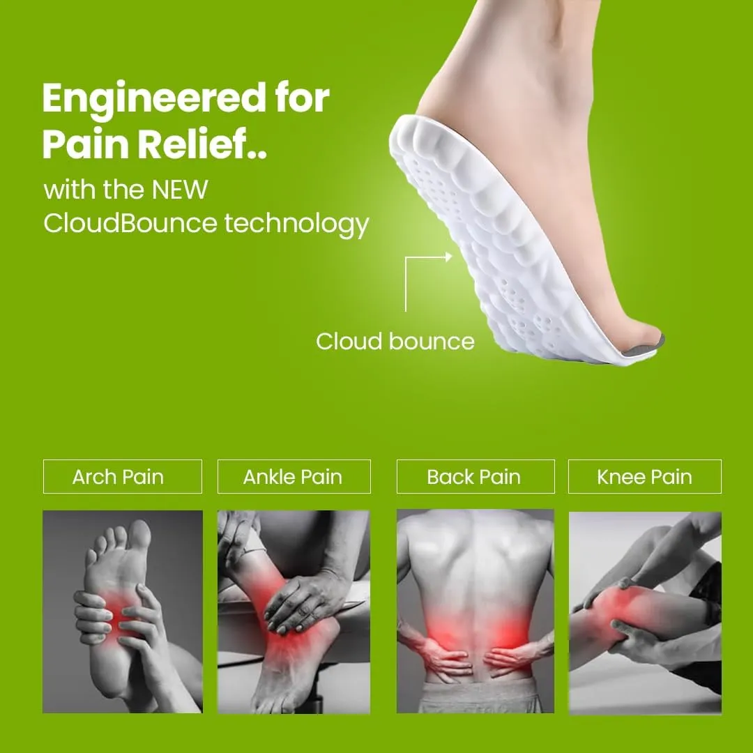 4D Cloud Comfort Shoe Inserts Insoles for Men and Women  Arch Support, Heel Cushion, Foot Pain Relief and Shock Absorbing Insoles for Work Boots & Running Shoes (Gray, US: M 9-10 | W 10.5-11.5)