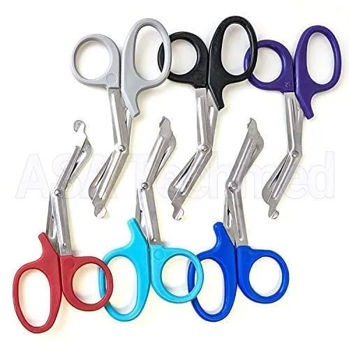 6 Reusable LED Medical Penlight with Pupil Gauge, Nursing Scissors and Penlight, Nursing Supplies Essentials - Clip on Penlight   EMT Shears   AAA Batteries