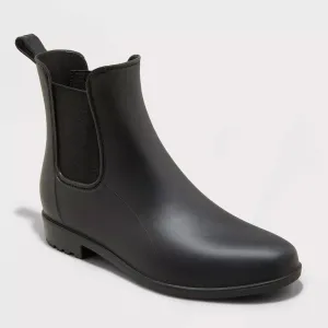 A New Day Women's Chelsea Rain Boots Black 6
