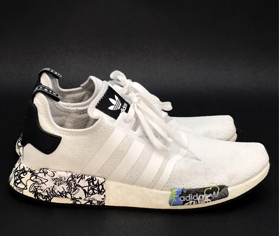 Adidas Men's NMD R1 EG7576 White Athletic Shoes - Size 11.5