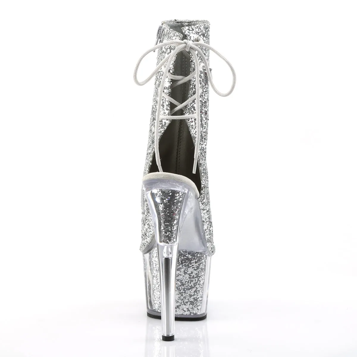 ADORE-1018G 7 Inch Heel Silver Glitter Pole Dancing Ankle Boots