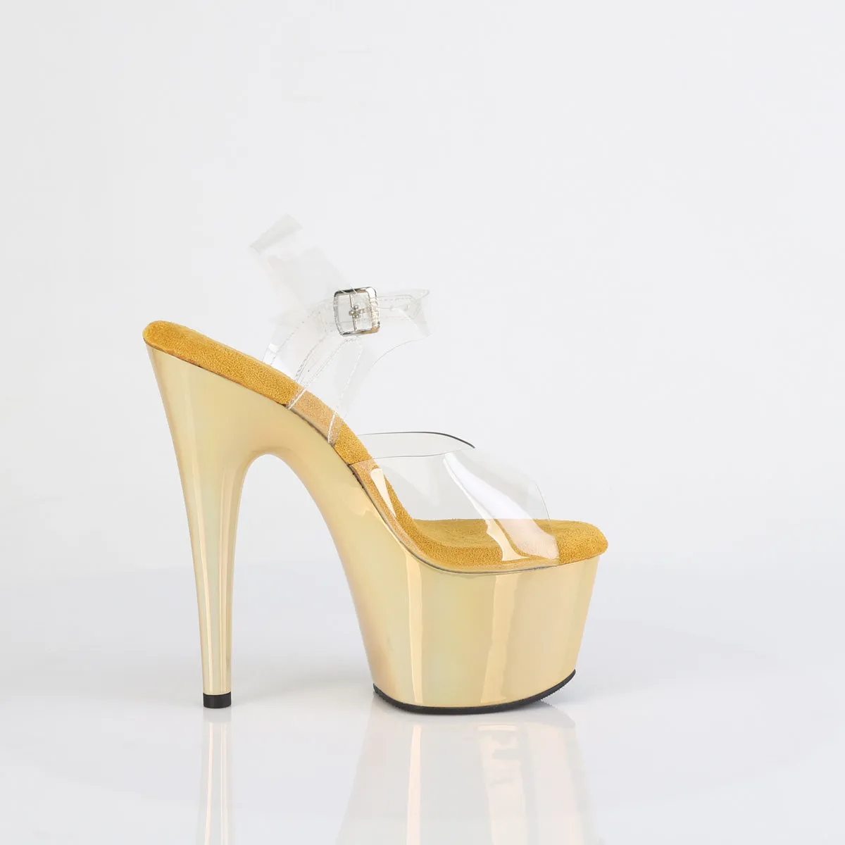 ADORE-708LQ Pleaser Gold Holographic Platform Exotic Dancing Shoes