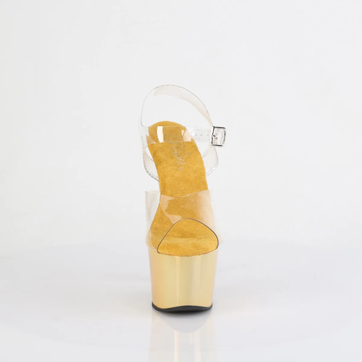 ADORE-708LQ Pleaser Gold Holographic Platform Exotic Dancing Shoes