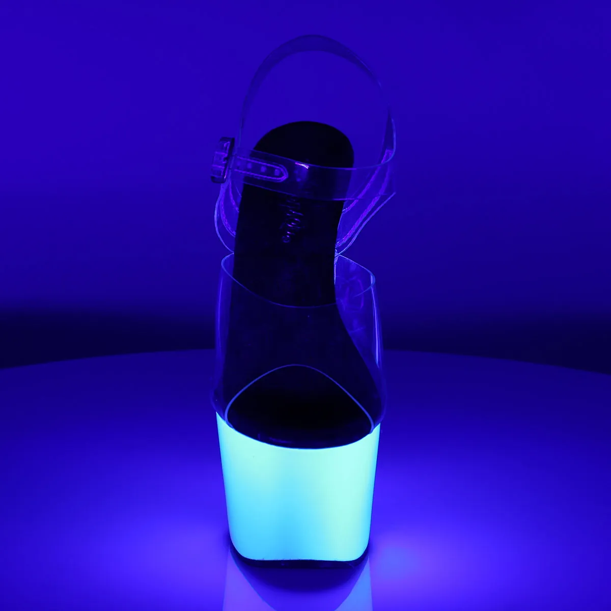 ADORE-708UV Pleaser 7 Inch Neon White UV Pole Dancing High Heel Shoes