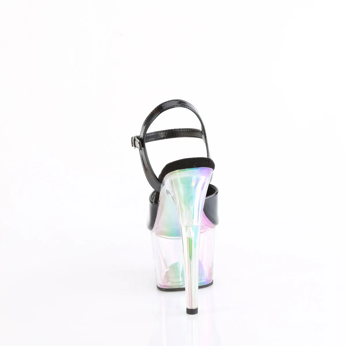 ADORE-709HT Pleaser 7"  Black Exotic Dancing Holo Tinted Platform Heels