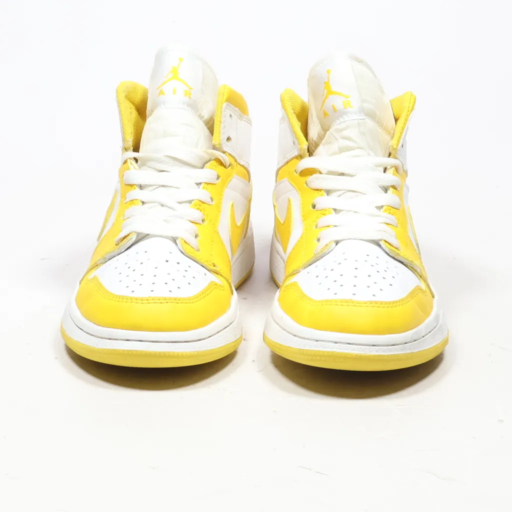 Air Jordan Air Jordan 1 Mid Se Sneakers Leather Yellow Color For Kids