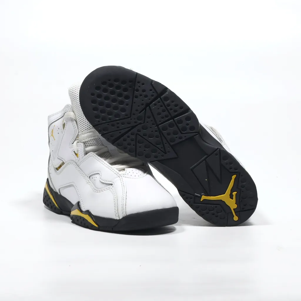 Air Jordan True Flight Sneakers Leather White Color For Kids
