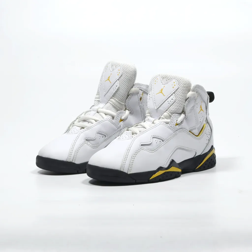 Air Jordan True Flight Sneakers Leather White Color For Kids
