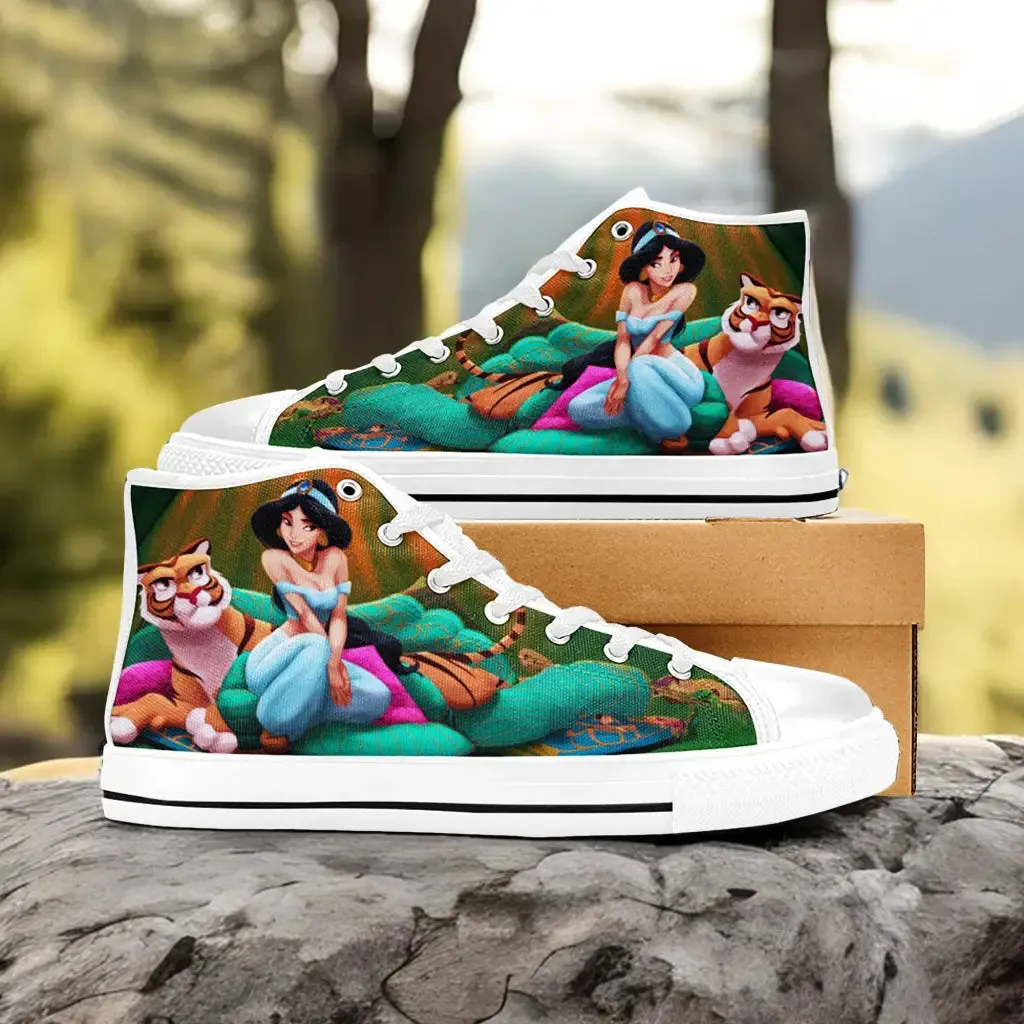 Aladdin Princess Jasmine Shoes High Top Sneakers for Kids and Adults