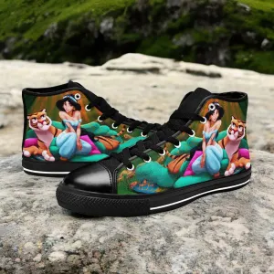 Aladdin Princess Jasmine Shoes High Top Sneakers for Kids and Adults