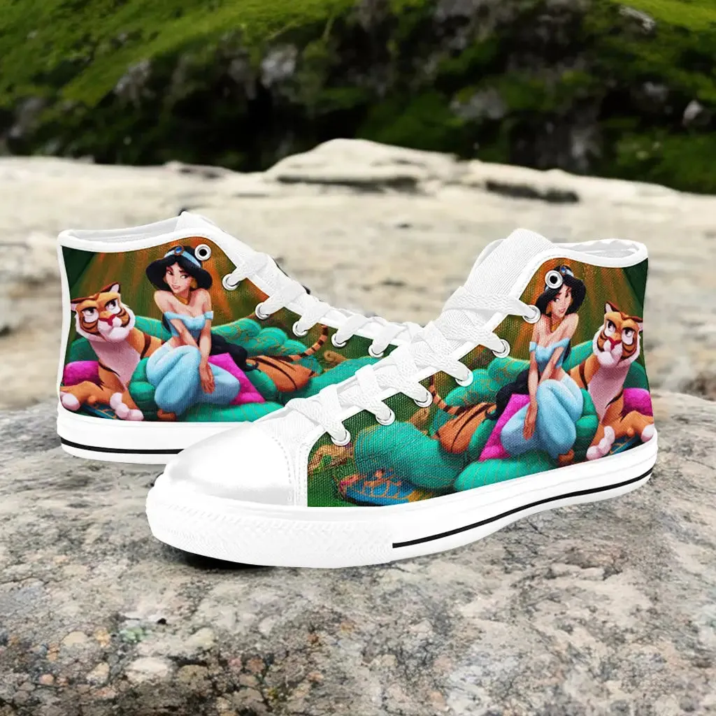 Aladdin Princess Jasmine Shoes High Top Sneakers for Kids and Adults