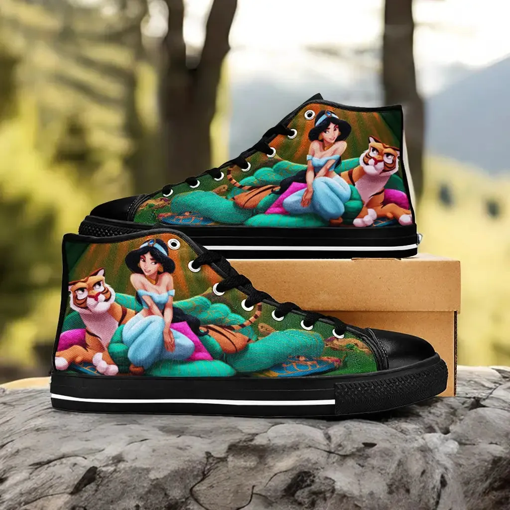 Aladdin Princess Jasmine Shoes High Top Sneakers for Kids and Adults