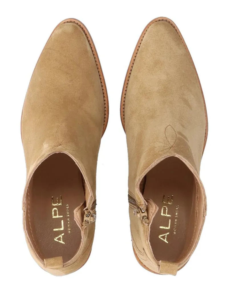 Alpe Women's Nevada 2066 Leather Ankle Boots Alce Moose Brown