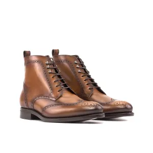 Ambrogio Bespoke Men's Shoes Calf-Skin Leather Military Brogue Boot (AMB2589)