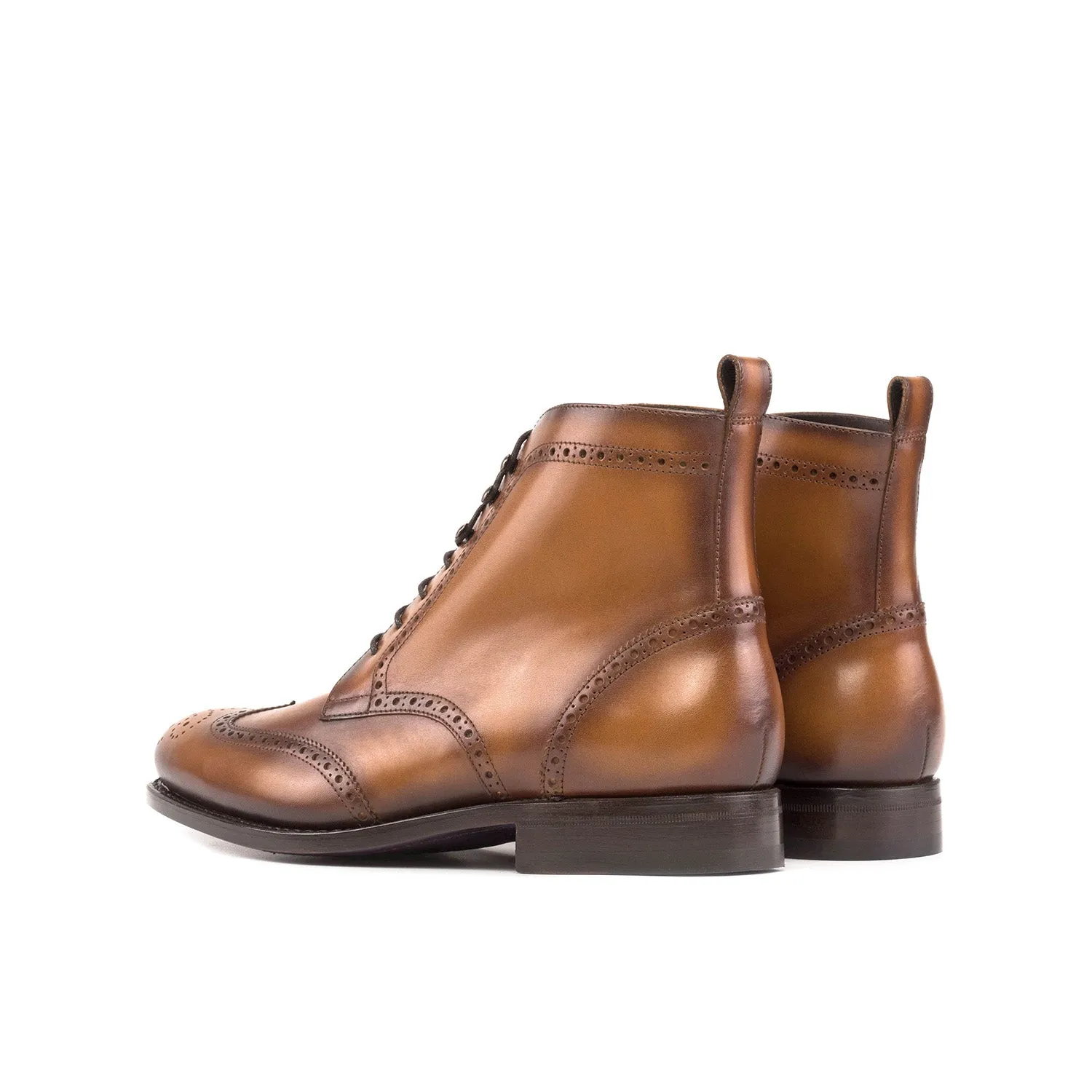 Ambrogio Bespoke Men's Shoes Calf-Skin Leather Military Brogue Boot (AMB2589)