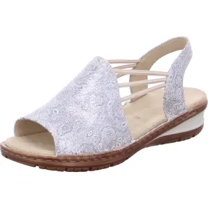 Ara Women's Hawaii 12-27241 Suede Wedge Heel Sandals Silver