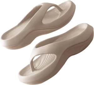 Arch Support Flip Flops for Women Orthopedic Sandals Plantar Fasciitis Recovery Non-Slip Comfort Lightweight Cushioning Shock-Absorbing Beach Walking Platform Summer Slippers
