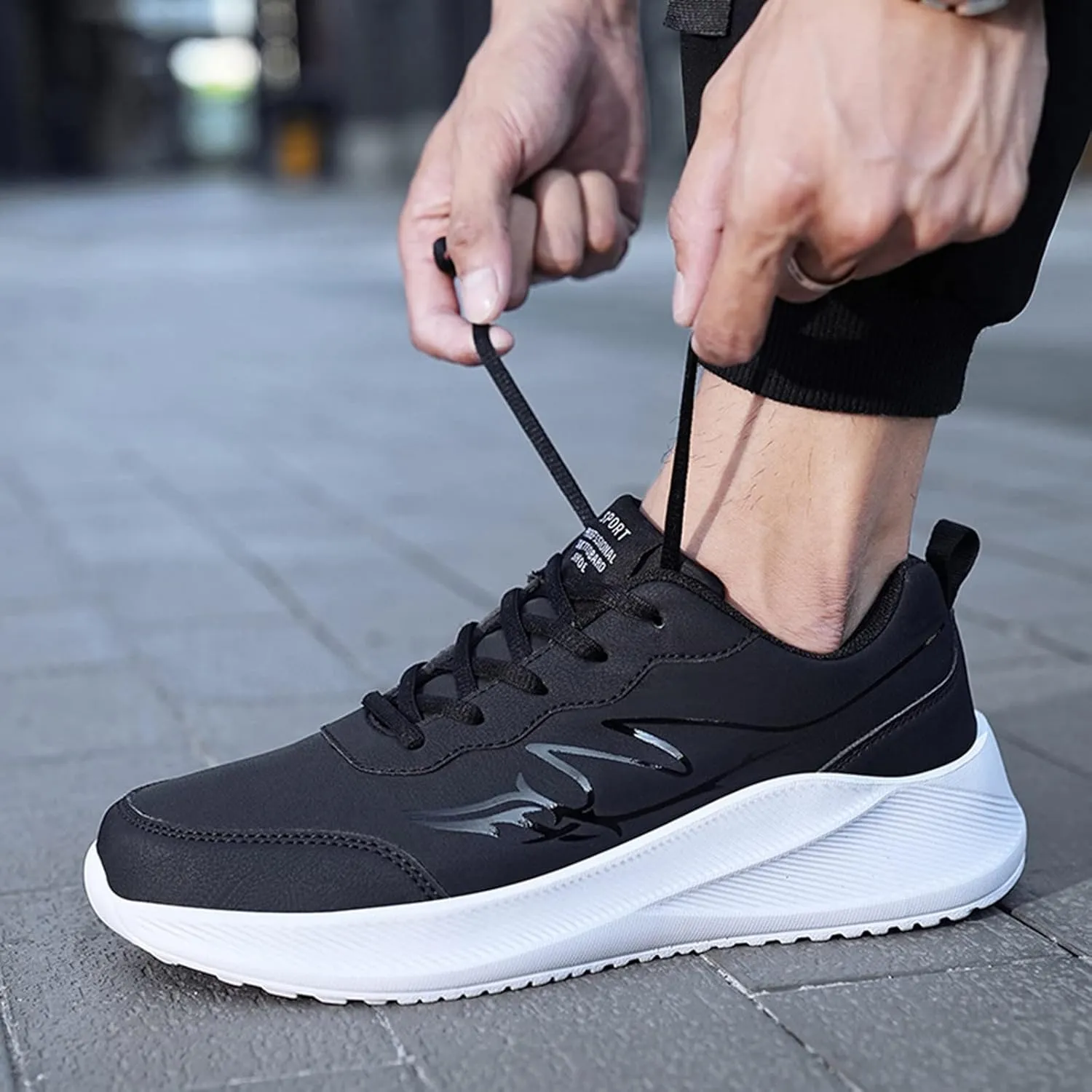 Arch Support Sports Shoes for Men Lightweight Sport Gym Jogging Walking Sneaker Convenient Elderly Slip on Shoes