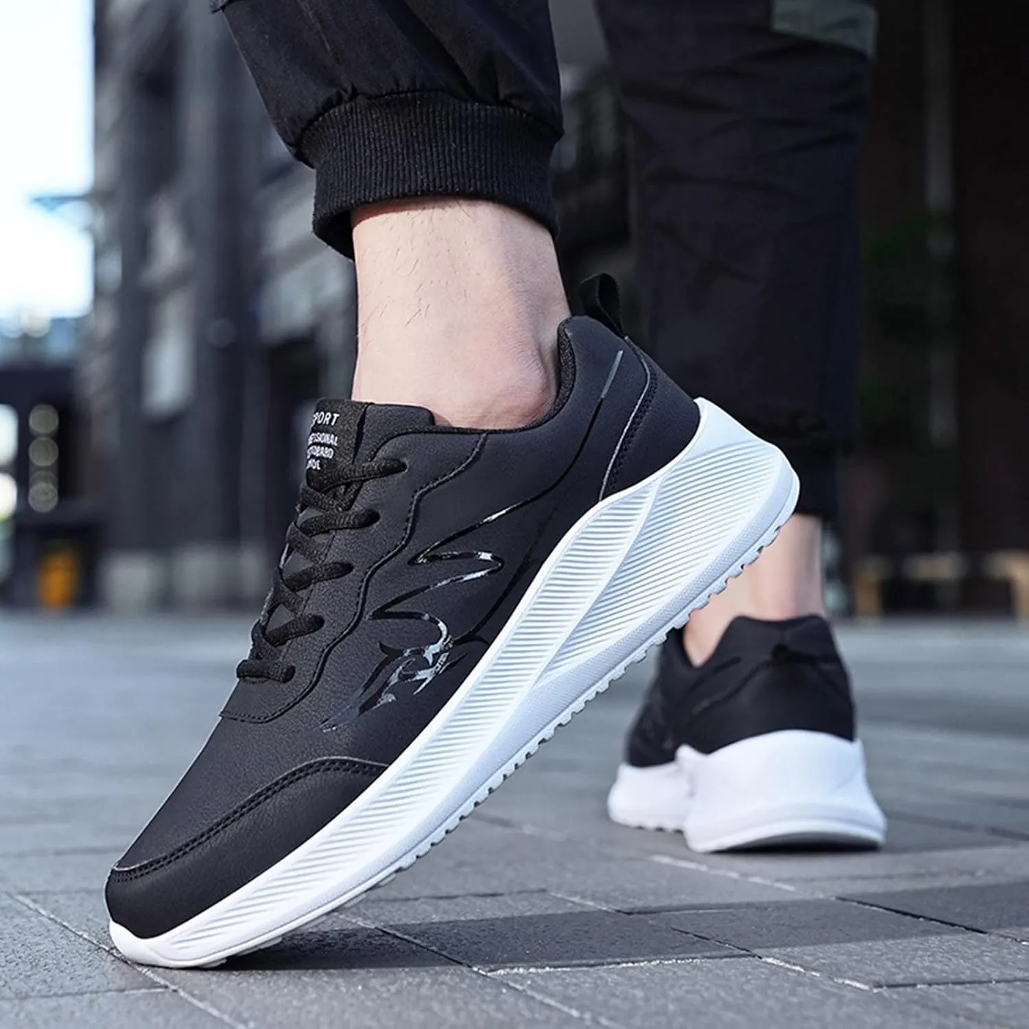 Arch Support Sports Shoes for Men Lightweight Sport Gym Jogging Walking Sneaker Convenient Elderly Slip on Shoes
