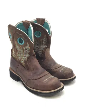 Ariat Women's Fatbaby Brown Blue Cowgirl Western Boots - Size 7B