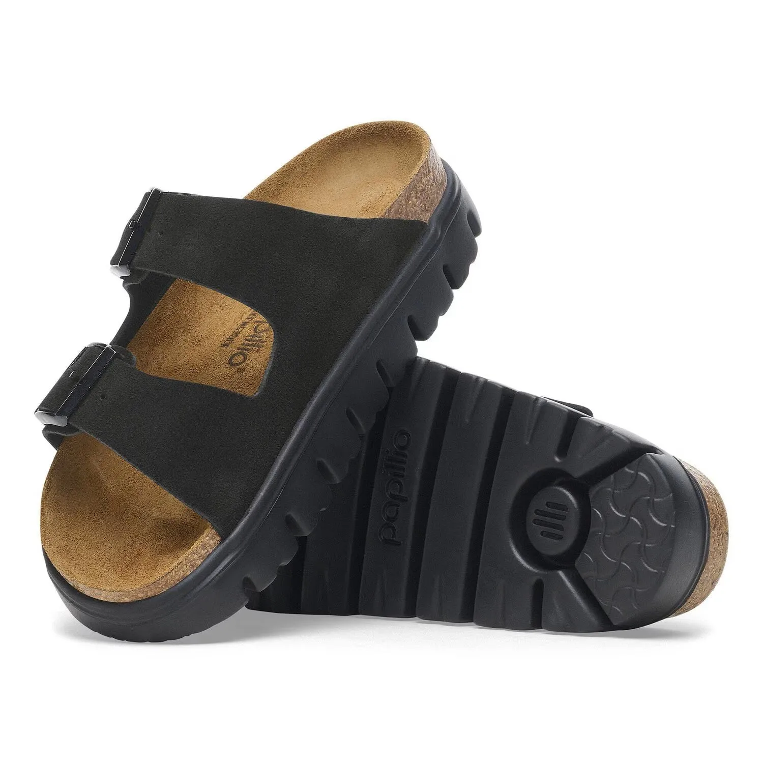 Arizona Platform Chunky Black Suede