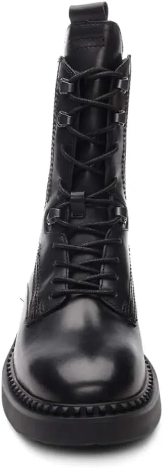 ASH Women's Marlow Black Leather Motorcycle Boots, Round Toe, Speed Lacing, Inside Zipper, Studded Trim Ankle