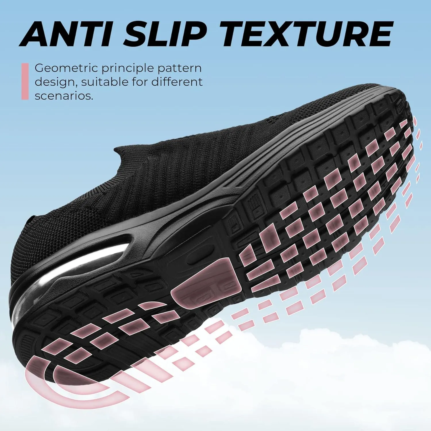 ASHION Running Shoes for Women Breathable Slip on Walking Shoes Women Comfy Foam Rubber Air Cushion Flats Sneaker