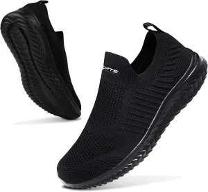 ASHION Running Shoes for Women Breathable Slip on Walking Shoes Women Comfy Foam Rubber Air Cushion Flats Sneaker