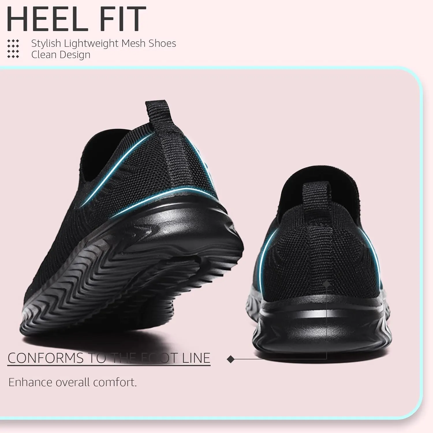 ASHION Running Shoes for Women Breathable Slip on Walking Shoes Women Comfy Foam Rubber Air Cushion Flats Sneaker