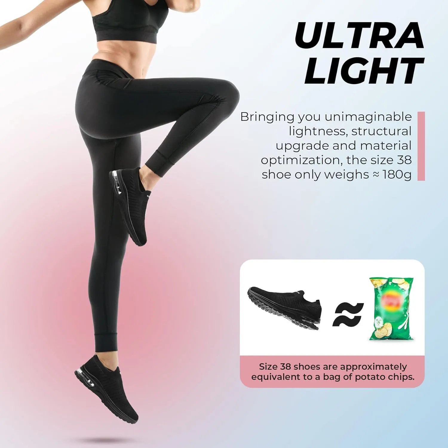 ASHION Running Shoes for Women Breathable Slip on Walking Shoes Women Comfy Foam Rubber Air Cushion Flats Sneaker