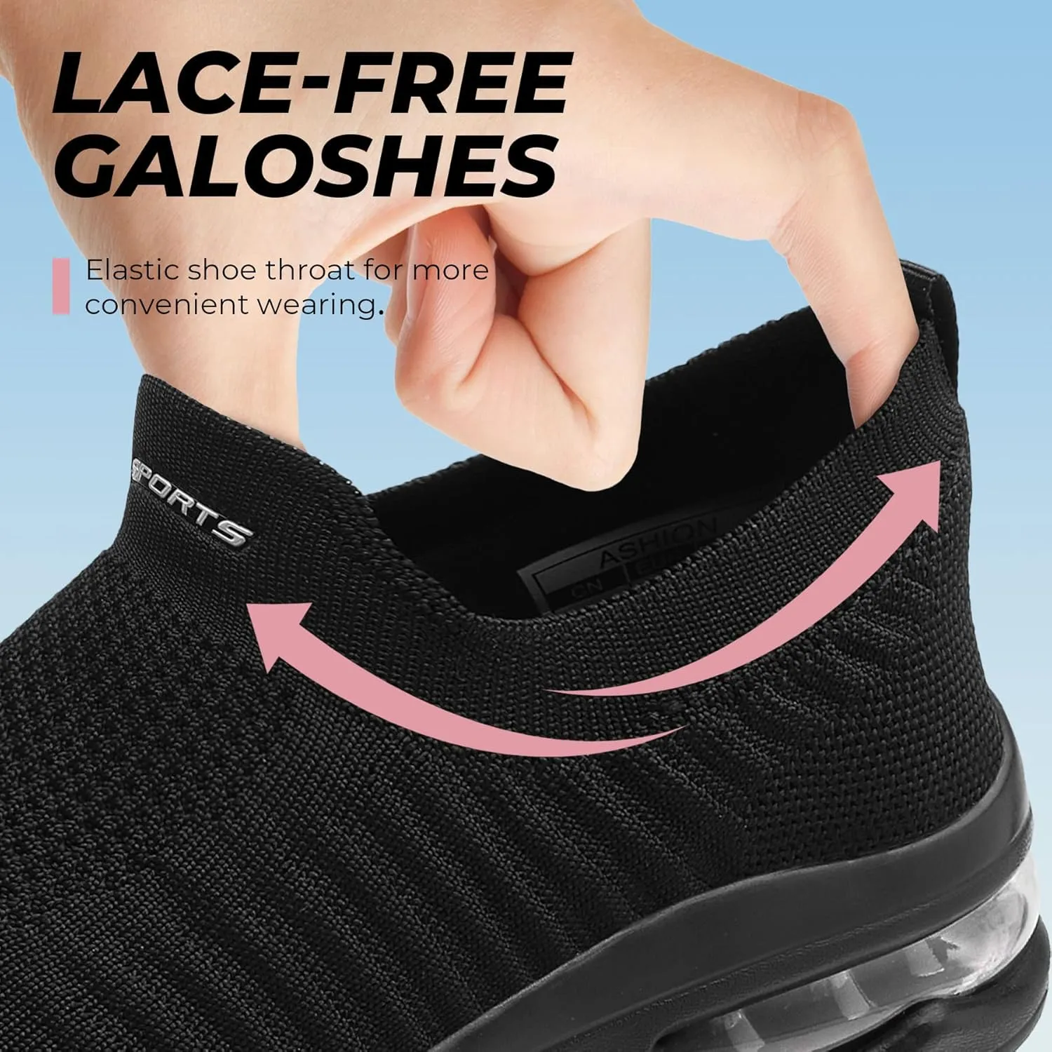 ASHION Running Shoes for Women Breathable Slip on Walking Shoes Women Comfy Foam Rubber Air Cushion Flats Sneaker