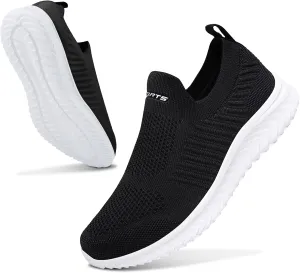 ASHION Running Shoes for Women Breathable Slip on Walking Shoes Women Comfy Foam Rubber Air Cushion Flats Sneaker