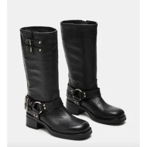 Astor Black Leather Boots Steve Madden