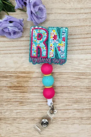 Badge Reel-RN Registered Nurse Embroidered ET