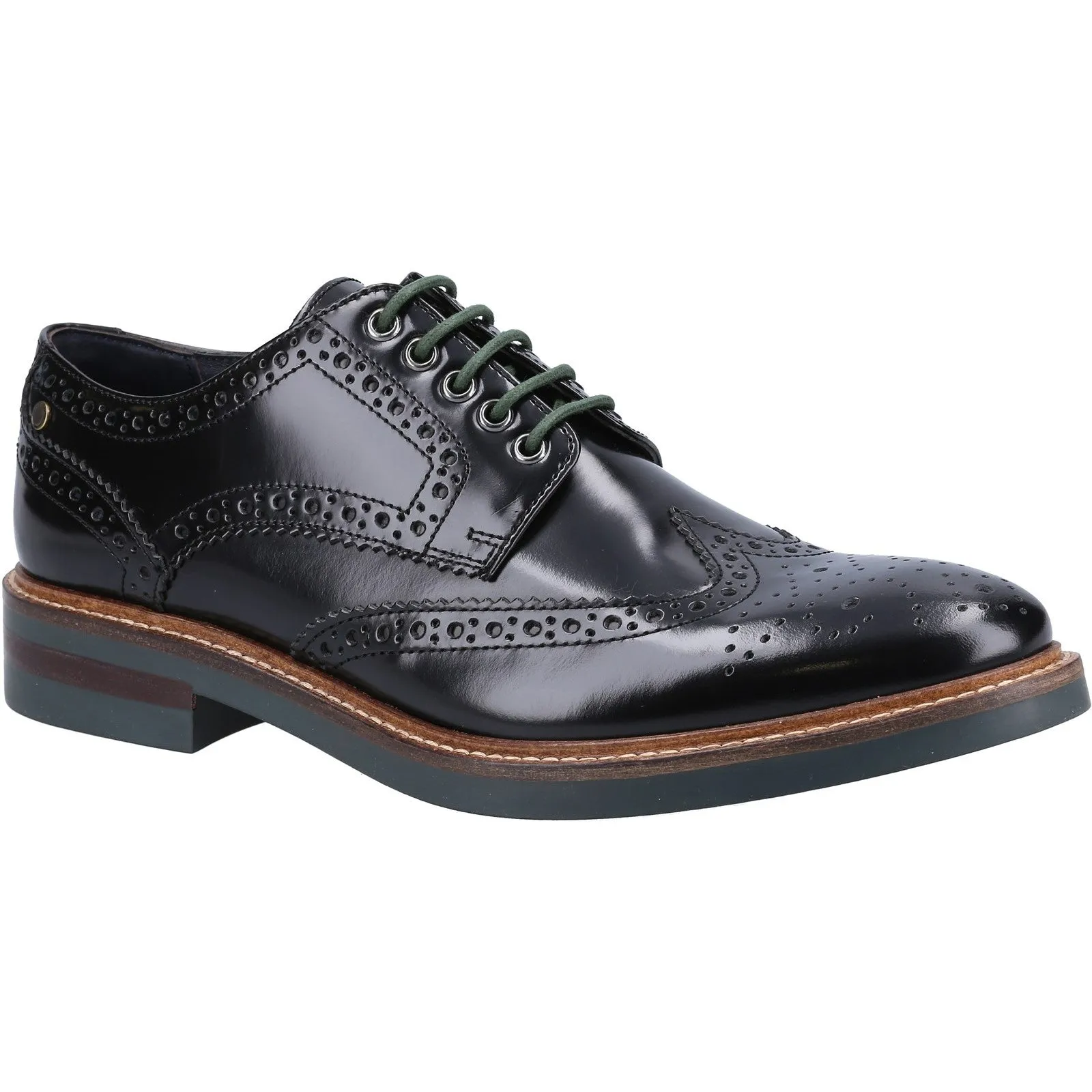 Base London Woburn Hi-Shine Brogue Shoe