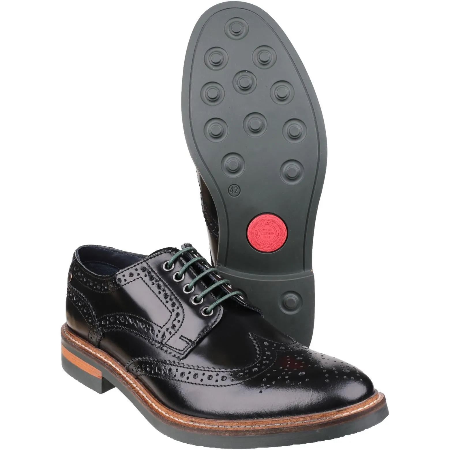 Base London Woburn Hi-Shine Brogue Shoe