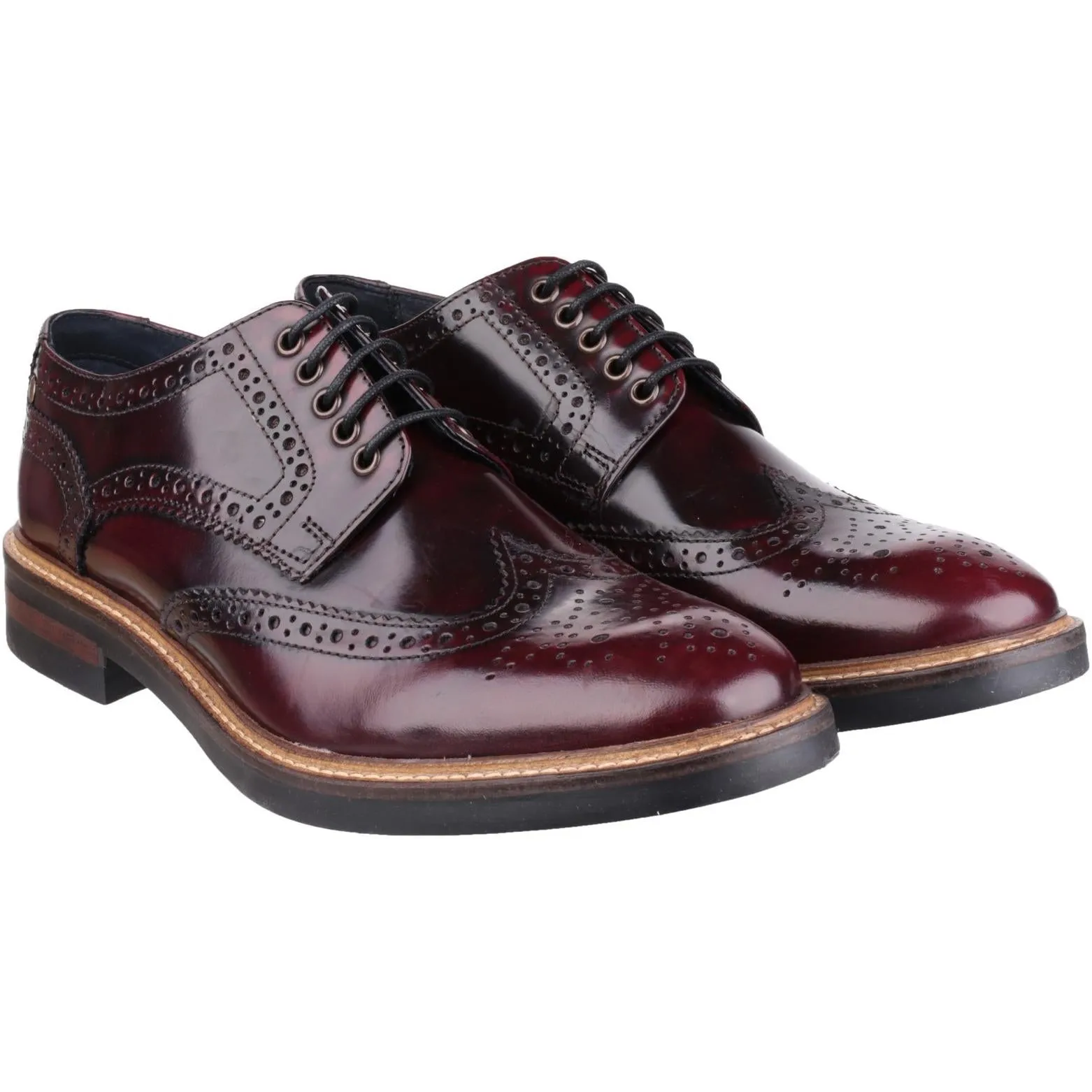Base London Woburn Hi-Shine Brogue Shoe