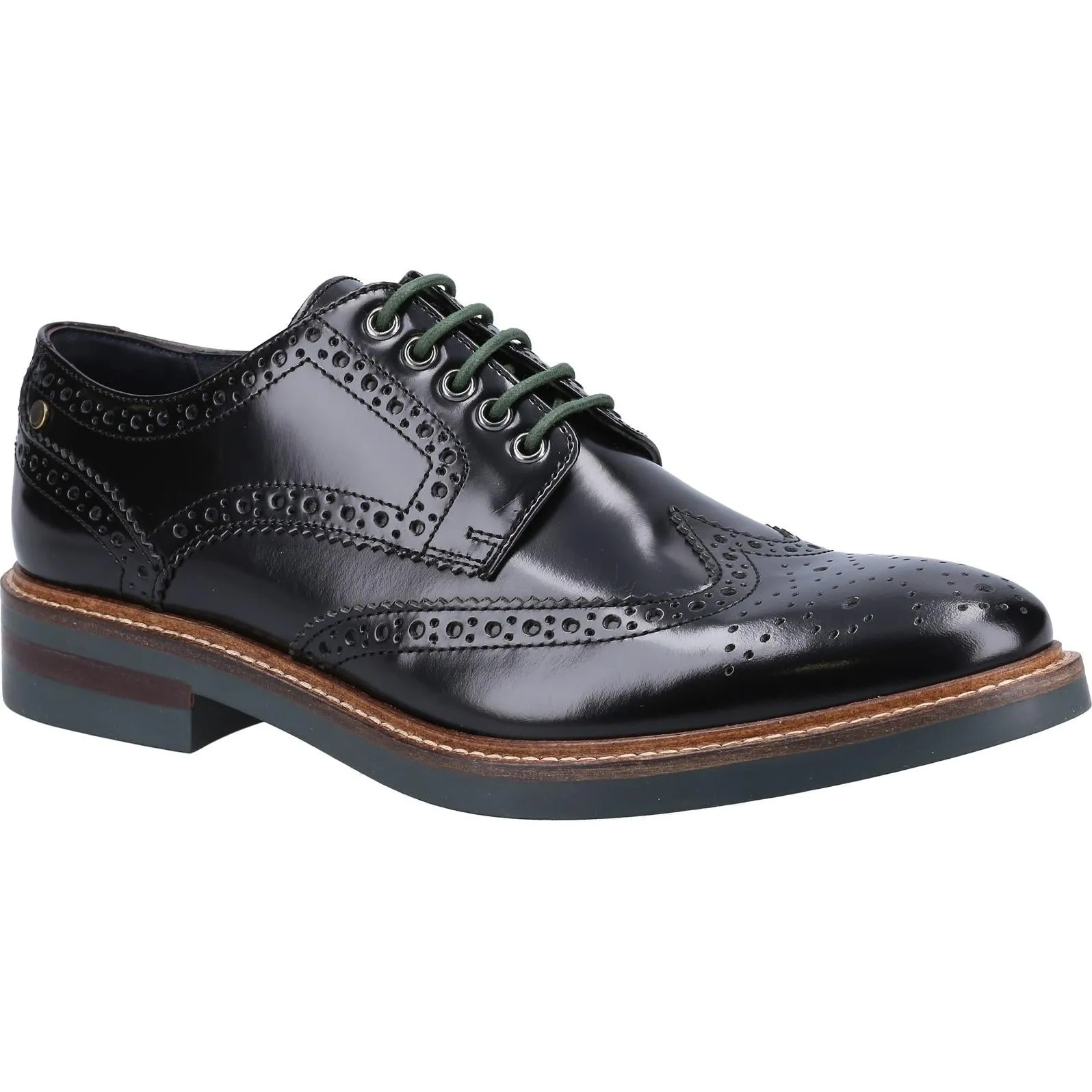 Base London Woburn Hi-Shine Brogue Shoe