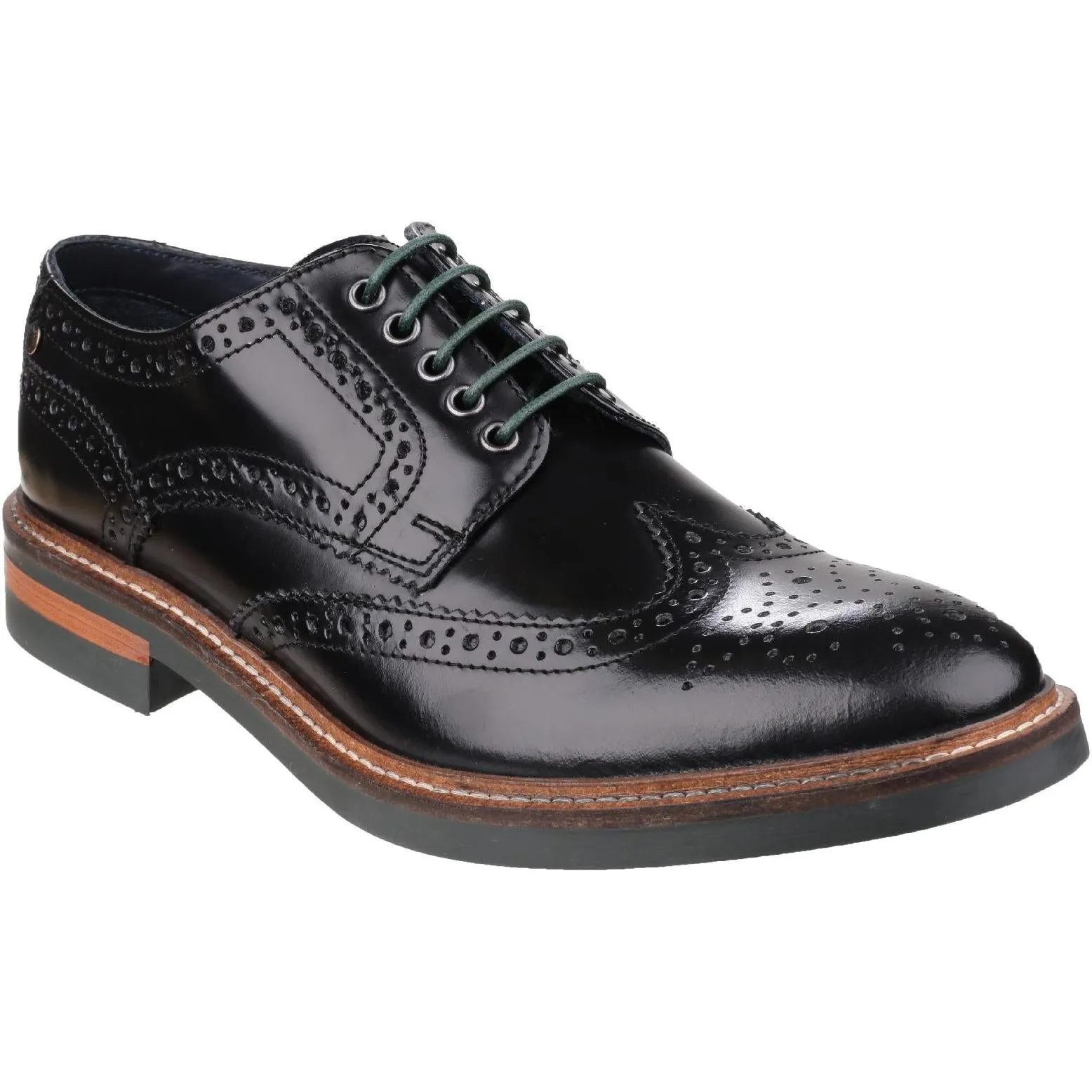 Base London Woburn Hi-Shine Brogue Shoe