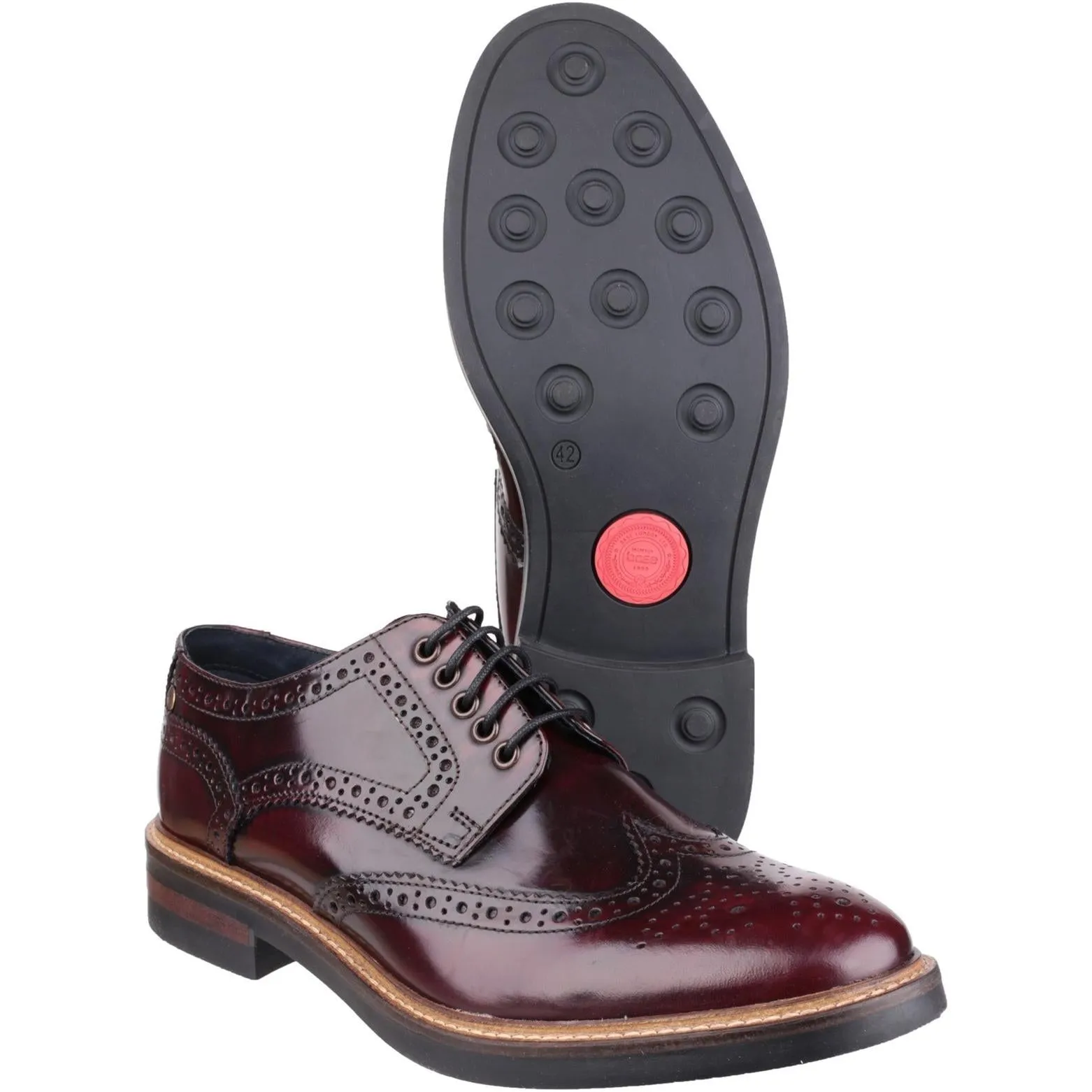 Base London Woburn Hi-Shine Brogue Shoe