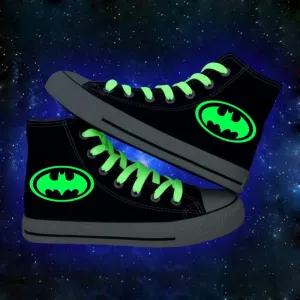 Batman High Top Luminous Canvas Shoes Sneaker Unisex Shoes Batman Gift