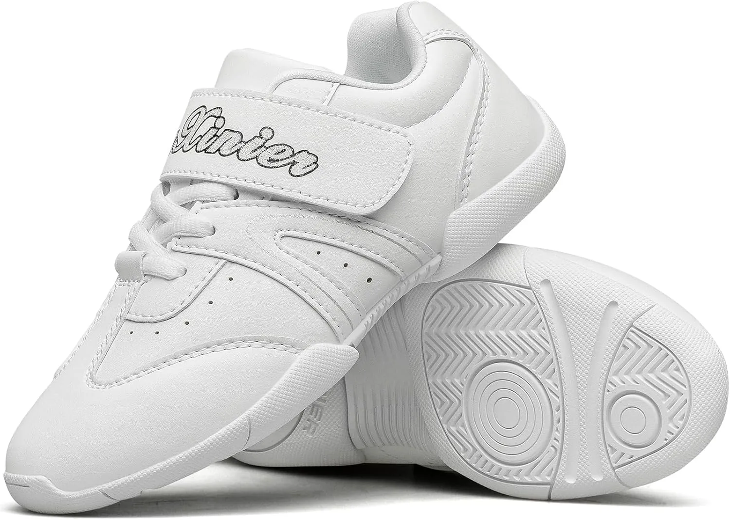 BAXINIER Girls White Cheerleading Shoes Lightweight Youth Competition Cheer Sneakers Kids Training Dance Tennis Shoes