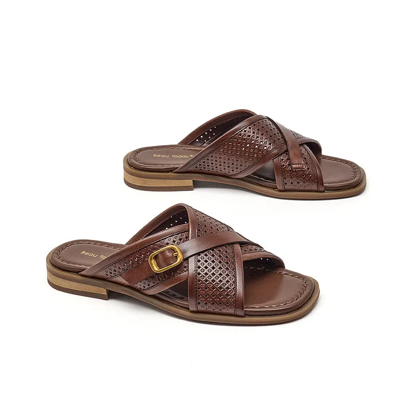 BeauToday Gladiator Slide Slippers for Women
