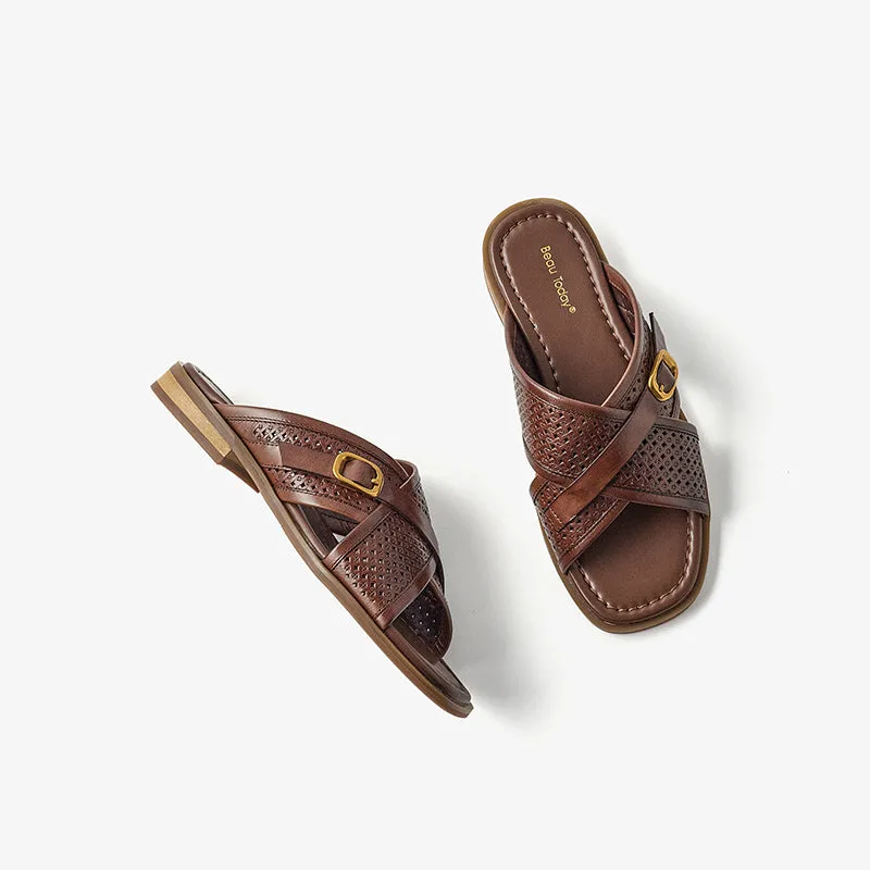 BeauToday Gladiator Slide Slippers for Women