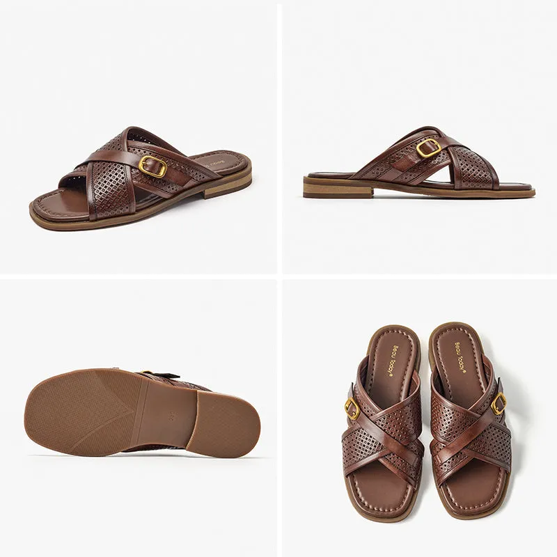 BeauToday Gladiator Slide Slippers for Women