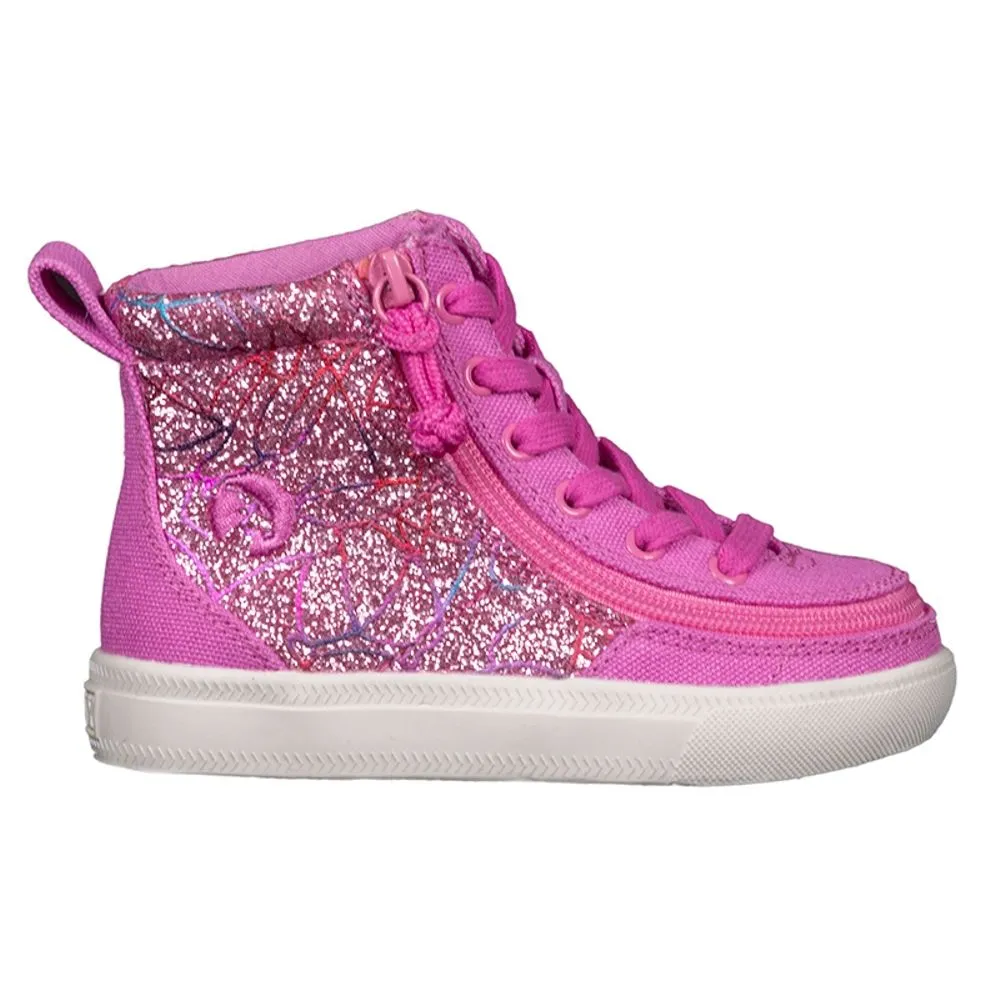 Billy Footwear (Toddlers) - High Top Pink Glitter Canvas Shoes