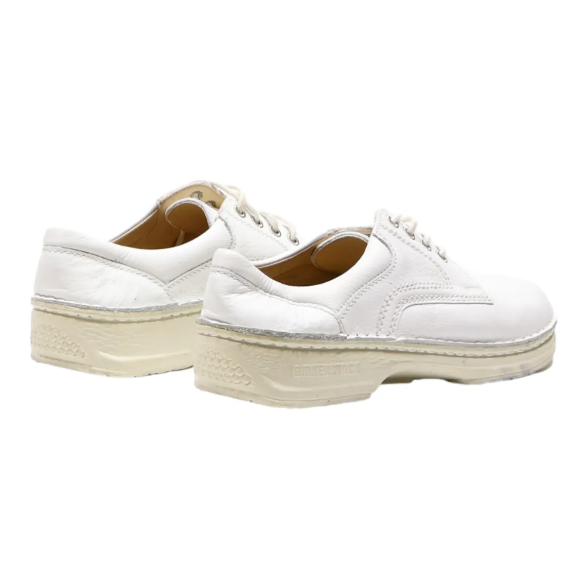 BIRKENSTOCK Creeper Shoes White Leather Mens UK 7.5
