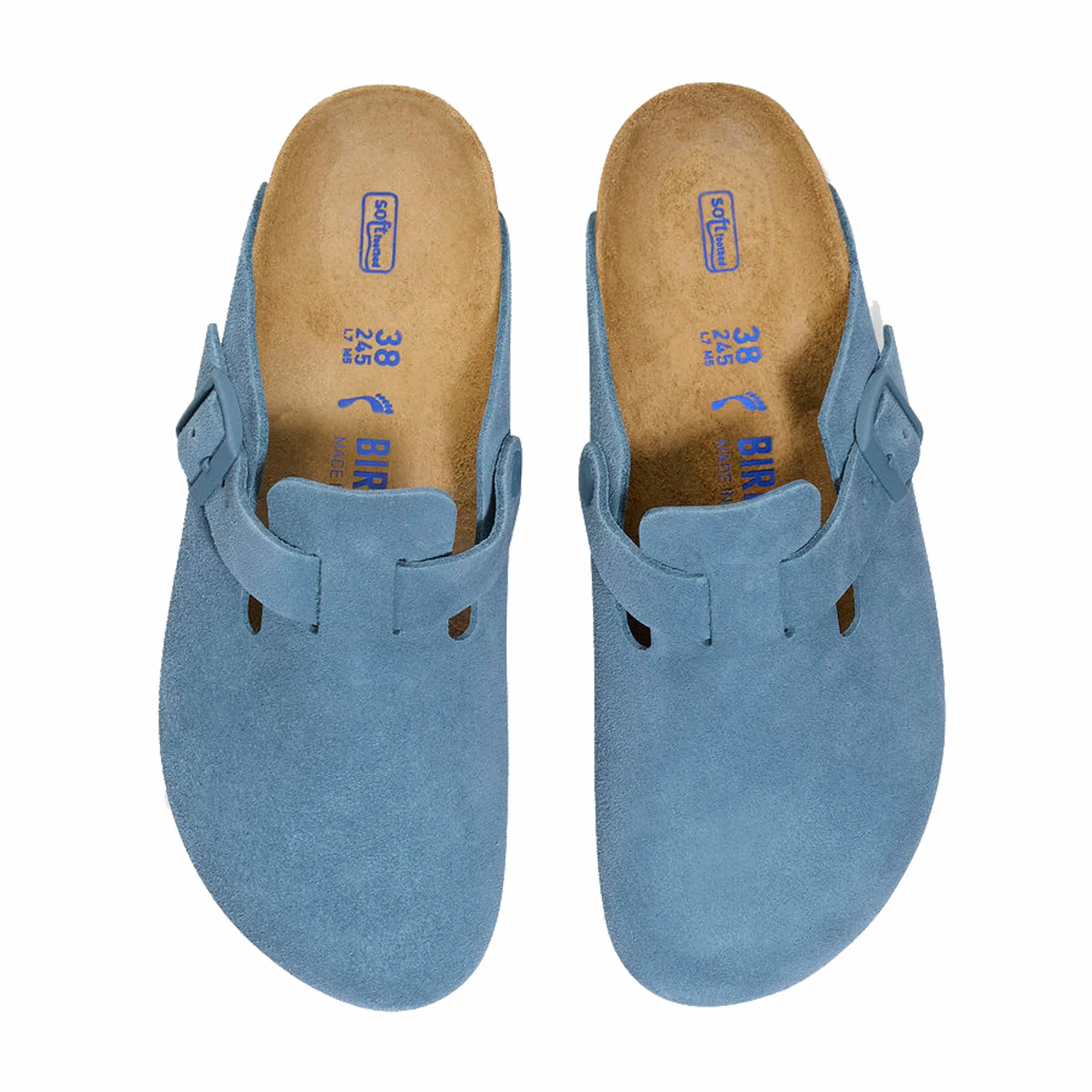 Birkenstock Women’s Boston Suede Leather - Regular (Elemental Blue)