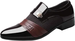 Black Dress Shoes Slip Ons for Men Shoes Shoe Male Suit Business Men Comfortable Leather Wedding Casual Shoes Men's Leather Shoes Black Non Slip Shoes Business Casual for Men