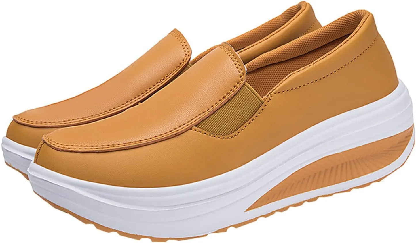 Black Platform Sneakers for Women Casual Slip on Arch Support Hiking Shoes Healthcare Work Leather Nurse Shoe Footwear